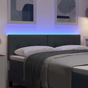 LED κεφαλάρι με LED ταινίες φωτός Σκούρο Γκρι 160 cm ύφασμα