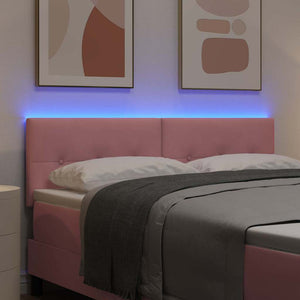 LED κεφαλάρι με φώτα λωρίδας LED Ροζ 160 cm Πολυεστέρας - Pakobazaar