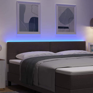 LED κεφαλάρι με LED ταινίες φωτός Σκούρο Καφέ 180 cm ύφασμα