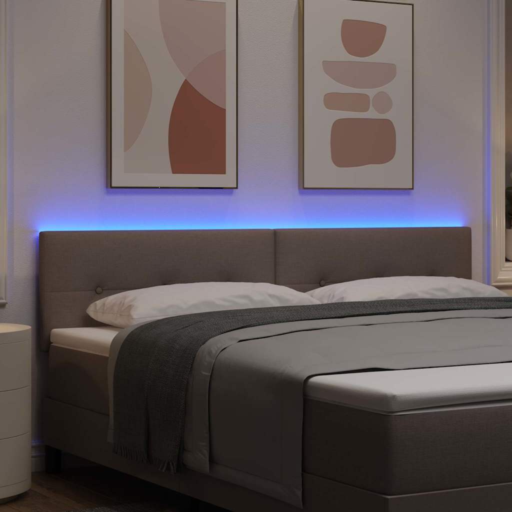 LED κεφαλάρι με φώτα λωρίδας LED Taupe 180 cm Πολυεστέρας - Pakobazaar