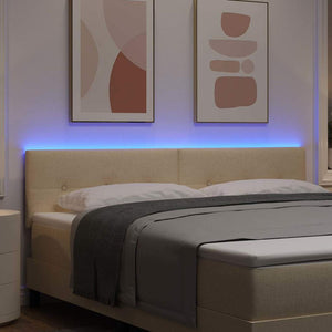 LED κεφαλάρι με φώτα λωρίδας LED Κρεμ 180 cm Πολυεστέρας - Pakobazaar