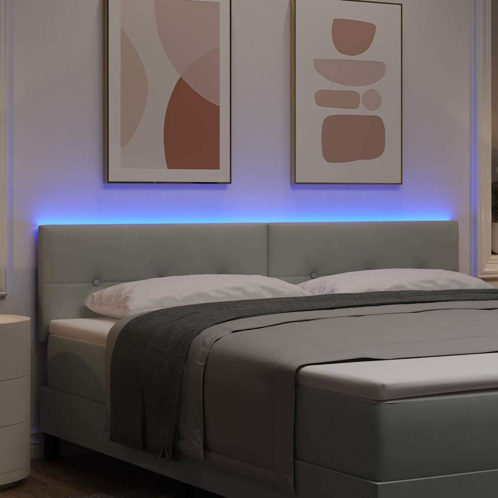 LED κεφαλάρι με κεφαλάρι Ανοιχτό γκρι 180 cm Πολυεστέρας - Pakobazaar