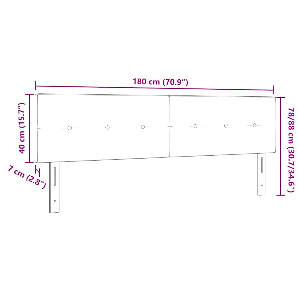 LED κεφαλάρι με LED ταινίες φωτός Μαύρο 180 cm Βελούδο
