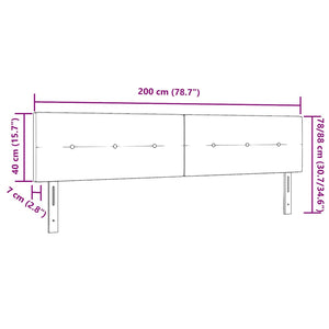 LED κεφαλάρι με LED ταινίες φωτός Ανοιχτό γκρι 200 cm ύφασμα