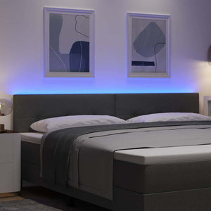 LED κεφαλάρι με LED ταινίες φωτός Σκούρο Γκρι 200 cm ύφασμα - Pakobazaar