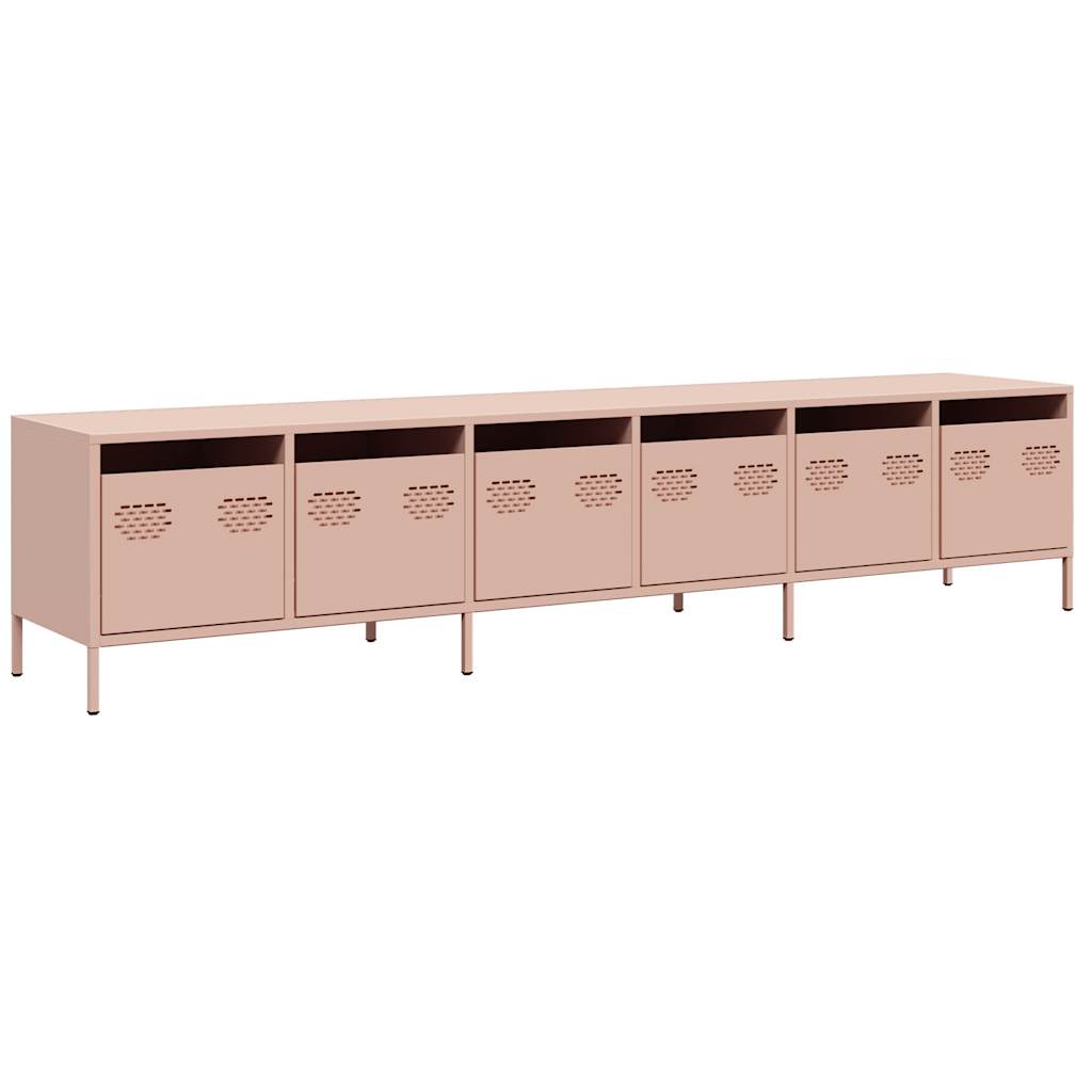 ντουλάπι τηλεόρασης  Ροζ 202x39x43,5 cm Ατσάλι ψυχρής έλασης