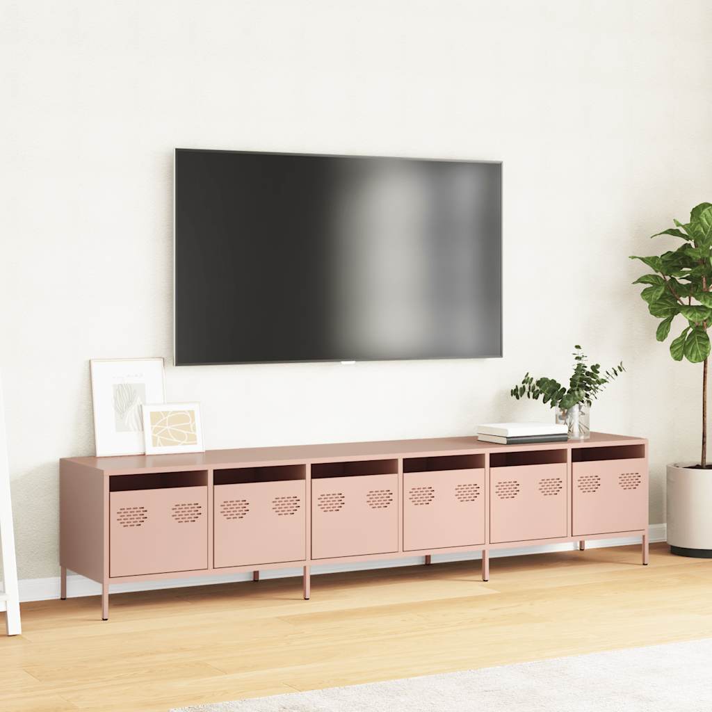 ντουλάπι τηλεόρασης  Ροζ 202x39x43,5 cm Ατσάλι ψυχρής έλασης