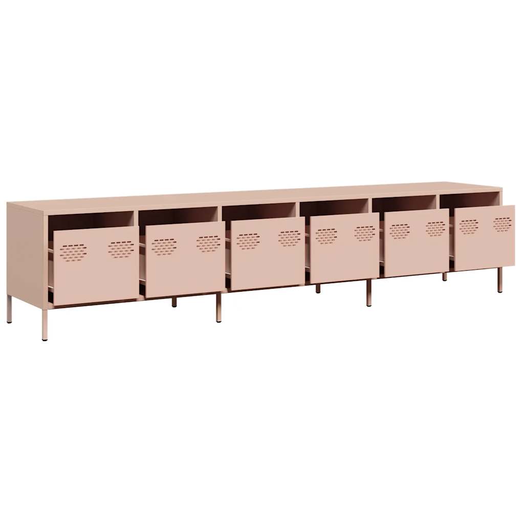 ντουλάπι τηλεόρασης  Ροζ 202x39x43,5 cm Ατσάλι ψυχρής έλασης