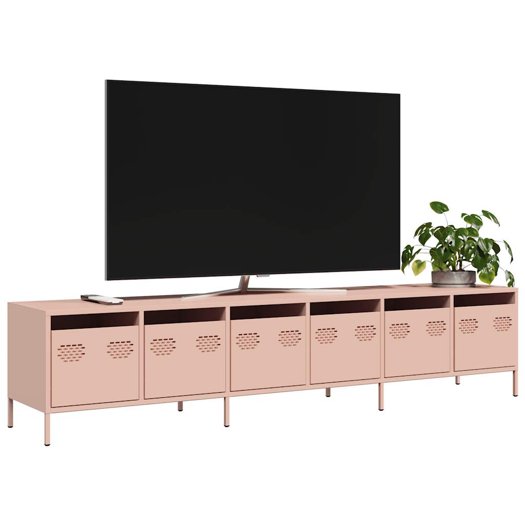 ντουλάπι τηλεόρασης  Ροζ 202x39x43,5 cm Ατσάλι ψυχρής έλασης
