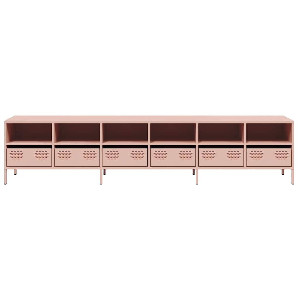 ντουλάπι τηλεόρασης  Ροζ 202x39x43,5 cm Ατσάλι ψυχρής έλασης