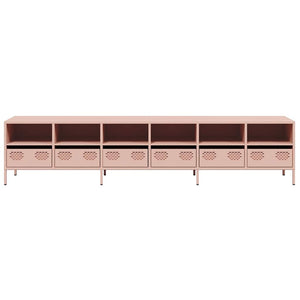 ντουλάπι τηλεόρασης  Ροζ 202x39x43,5 cm Ατσάλι ψυχρής έλασης