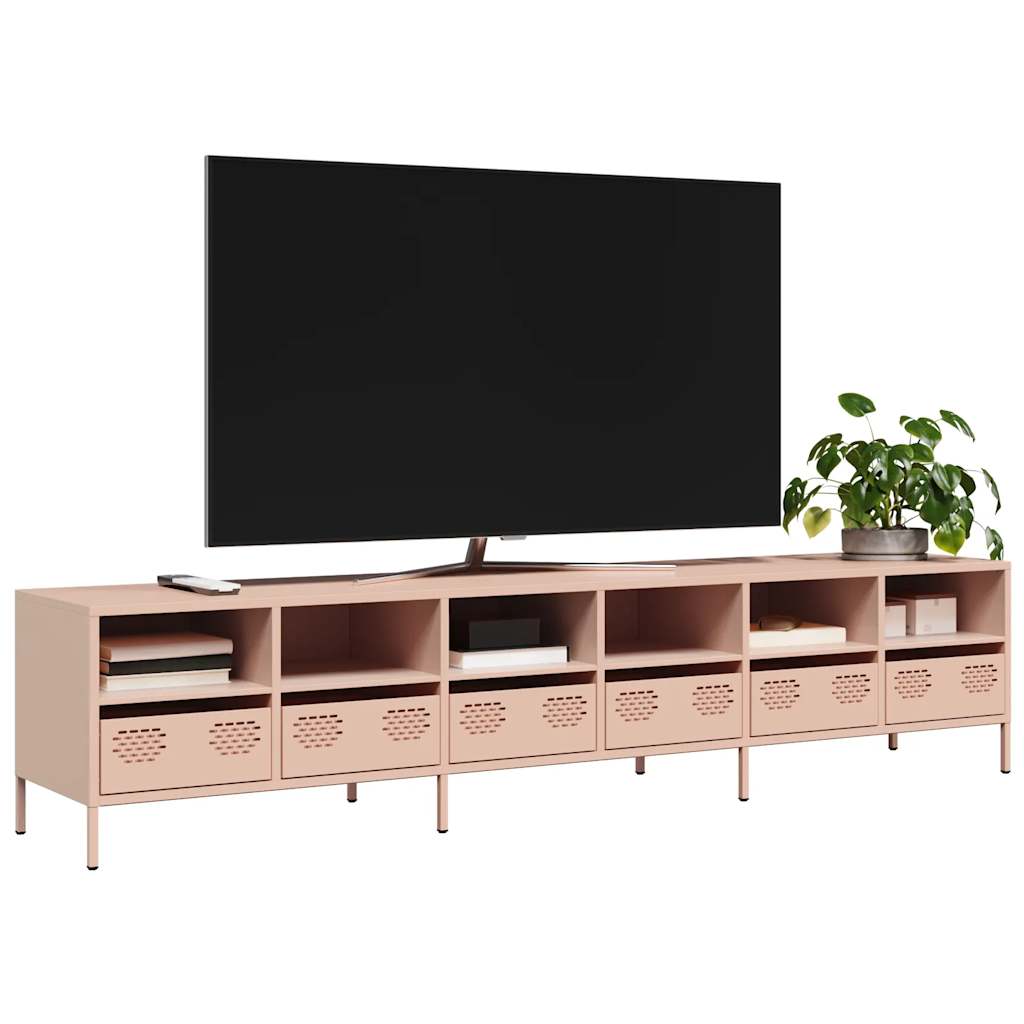 ντουλάπι τηλεόρασης  Ροζ 202x39x43,5 cm Ατσάλι ψυχρής έλασης