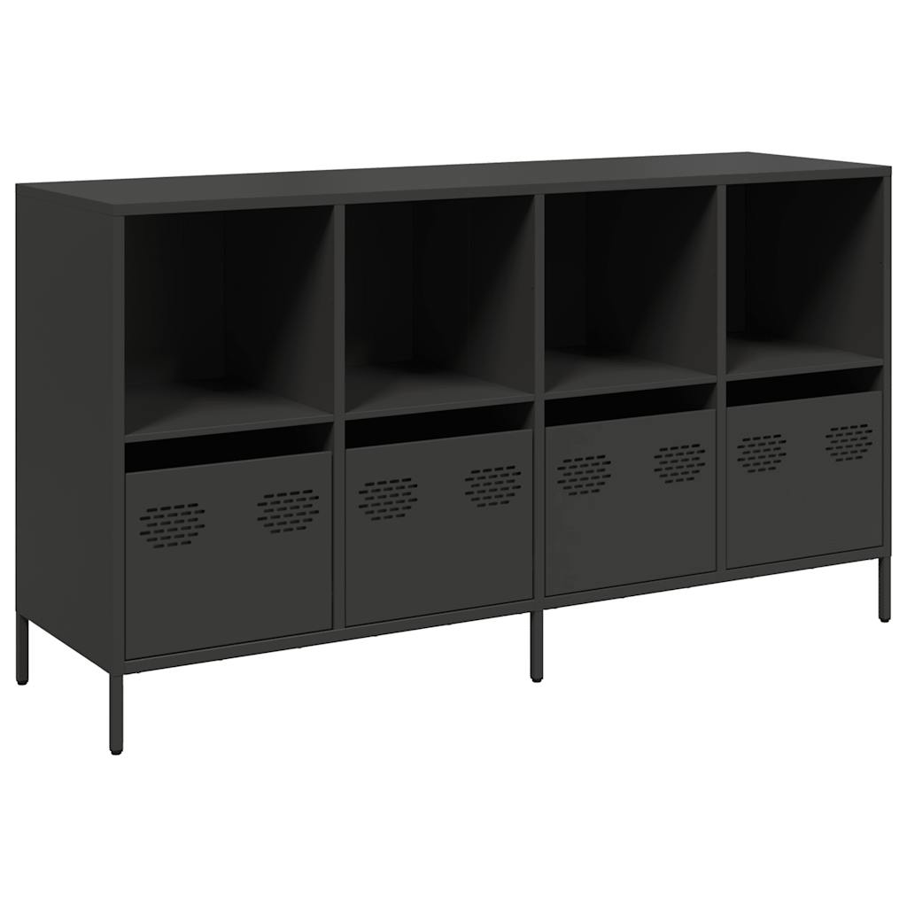 Ντουλάπι Μαύρο 135x39x73,5 εκ. από Χάλυβα Ψυχρής Έλασης