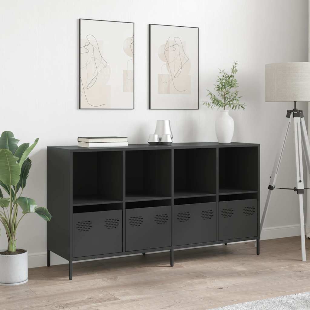 Ντουλάπι Μαύρο 135x39x73,5 εκ. από Χάλυβα Ψυχρής Έλασης