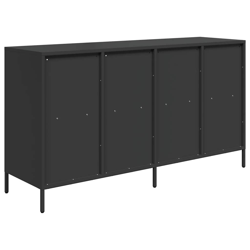 Ντουλάπι Μαύρο 135x39x73,5 εκ. από Χάλυβα Ψυχρής Έλασης