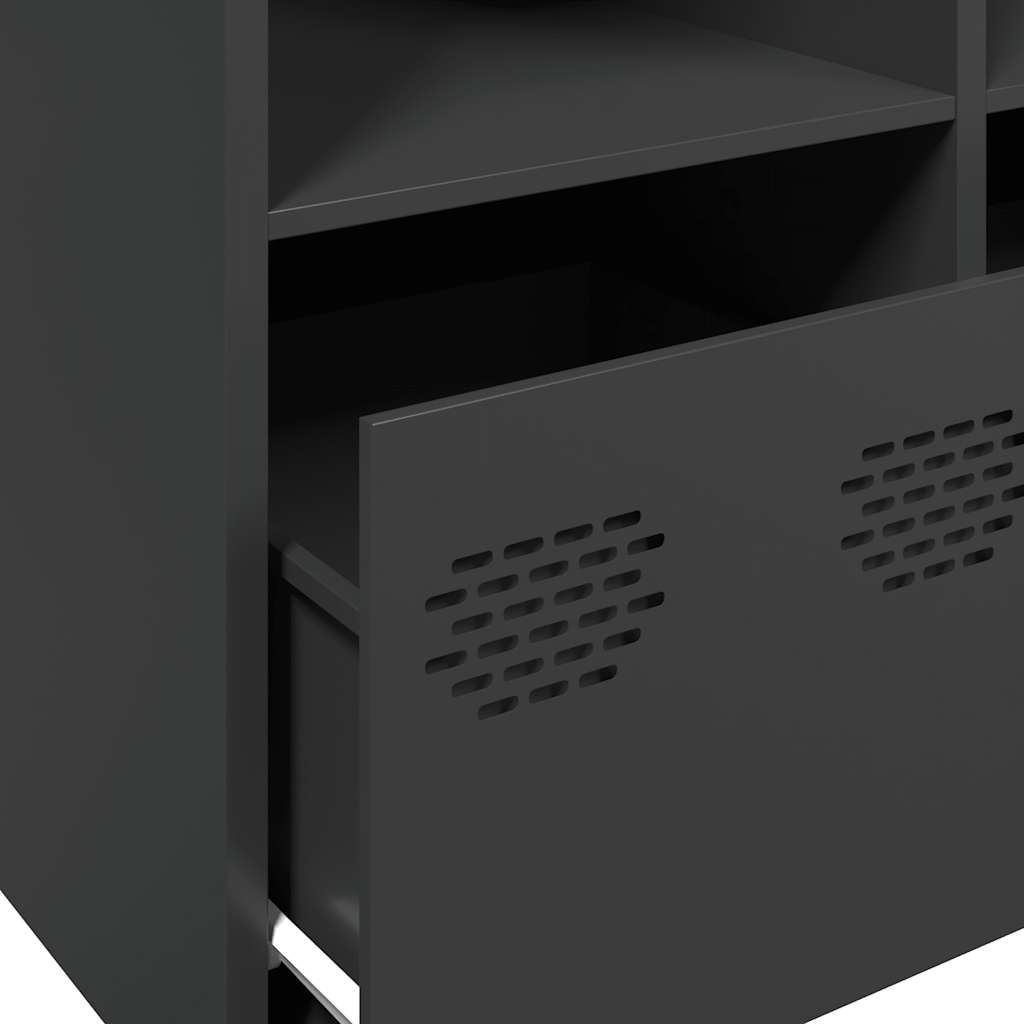 Ντουλάπι Μαύρο 135x39x73,5 εκ. από Χάλυβα Ψυχρής Έλασης