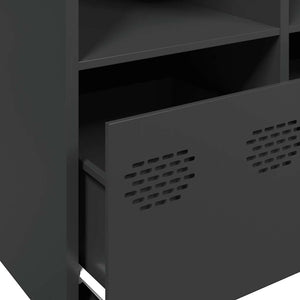 Ντουλάπι Μαύρο 135x39x73,5 εκ. από Χάλυβα Ψυχρής Έλασης