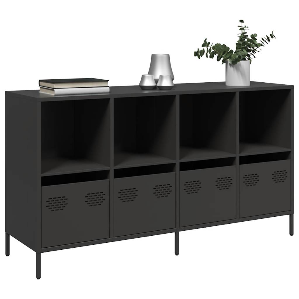 Ντουλάπι Μαύρο 135x39x73,5 εκ. από Χάλυβα Ψυχρής Έλασης