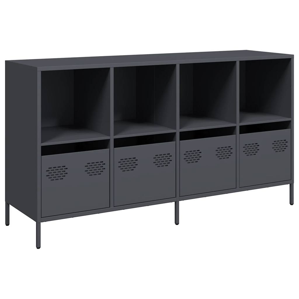 Ντουλάπι Ανθρακί 135x39x73,5 εκ. από Χάλυβα Ψυχρής Έλασης - Pakobazaar