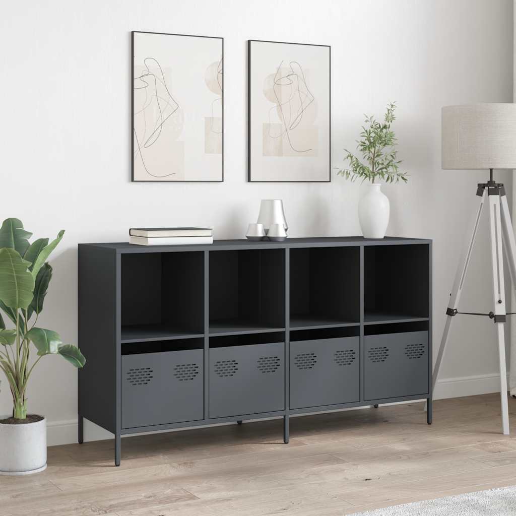 Ντουλάπι Ανθρακί 135x39x73,5 εκ. από Χάλυβα Ψυχρής Έλασης - Pakobazaar