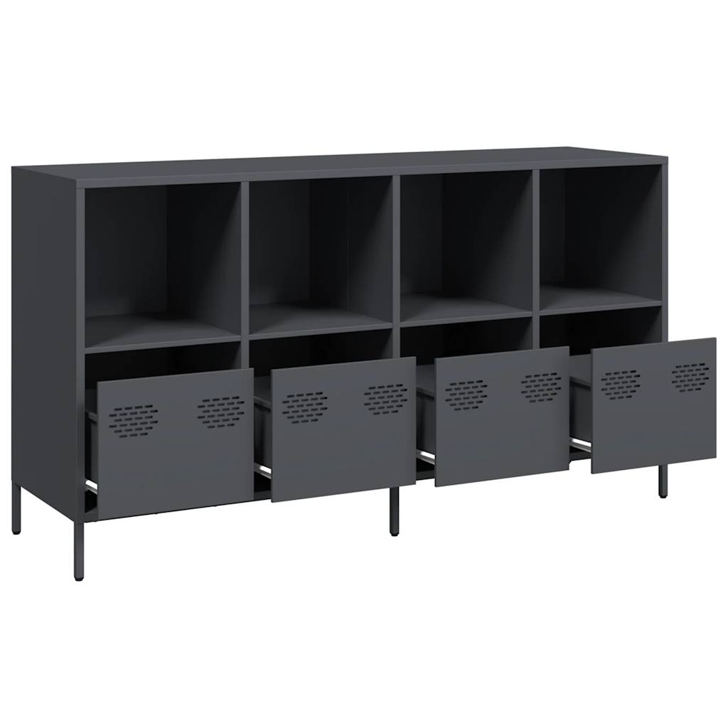 Ντουλάπι Ανθρακί 135x39x73,5 εκ. από Χάλυβα Ψυχρής Έλασης - Pakobazaar
