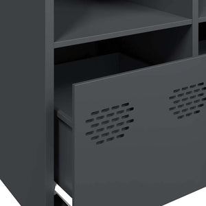 Ντουλάπι Ανθρακί 135x39x73,5 εκ. από Χάλυβα Ψυχρής Έλασης - Pakobazaar