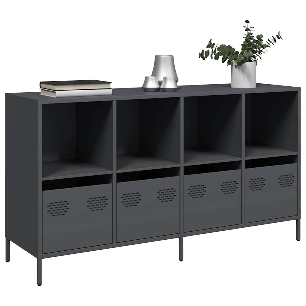Ντουλάπι Ανθρακί 135x39x73,5 εκ. από Χάλυβα Ψυχρής Έλασης - Pakobazaar
