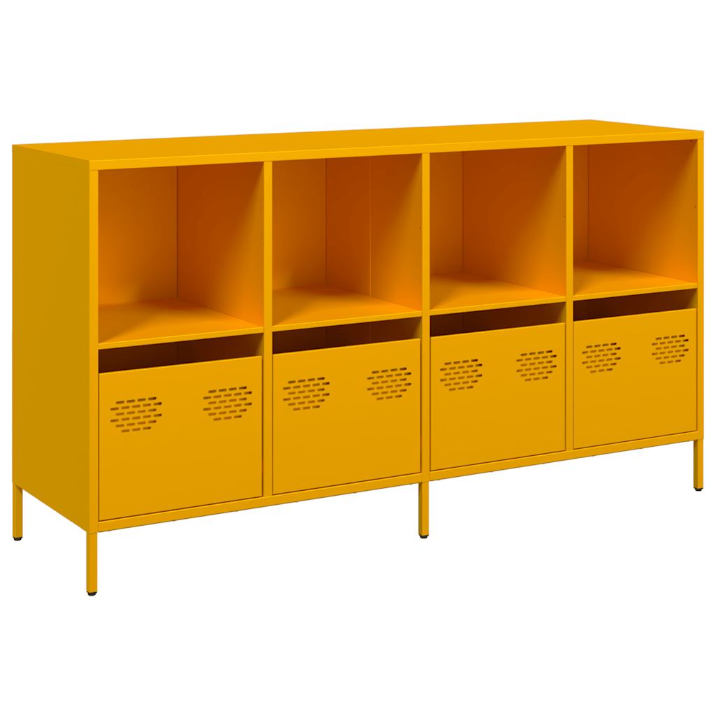 Sideboard Μουστάρδα κίτρινη 135x39x73,5 cm Ψυχρής έλασης χάλυβα