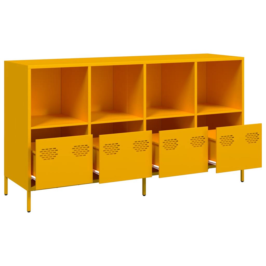 Sideboard Μουστάρδα κίτρινη 135x39x73,5 cm Ψυχρής έλασης χάλυβα