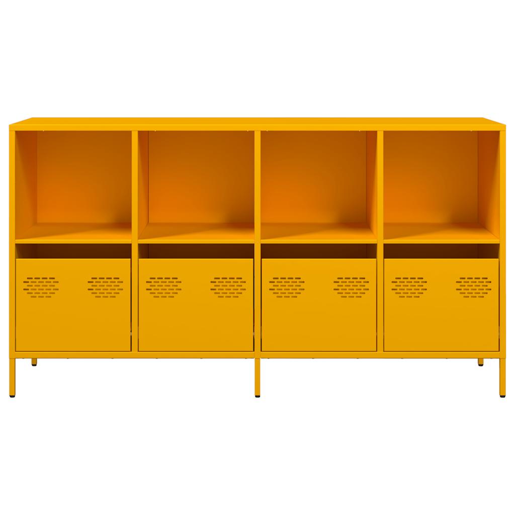 Sideboard Μουστάρδα κίτρινη 135x39x73,5 cm Ψυχρής έλασης χάλυβα