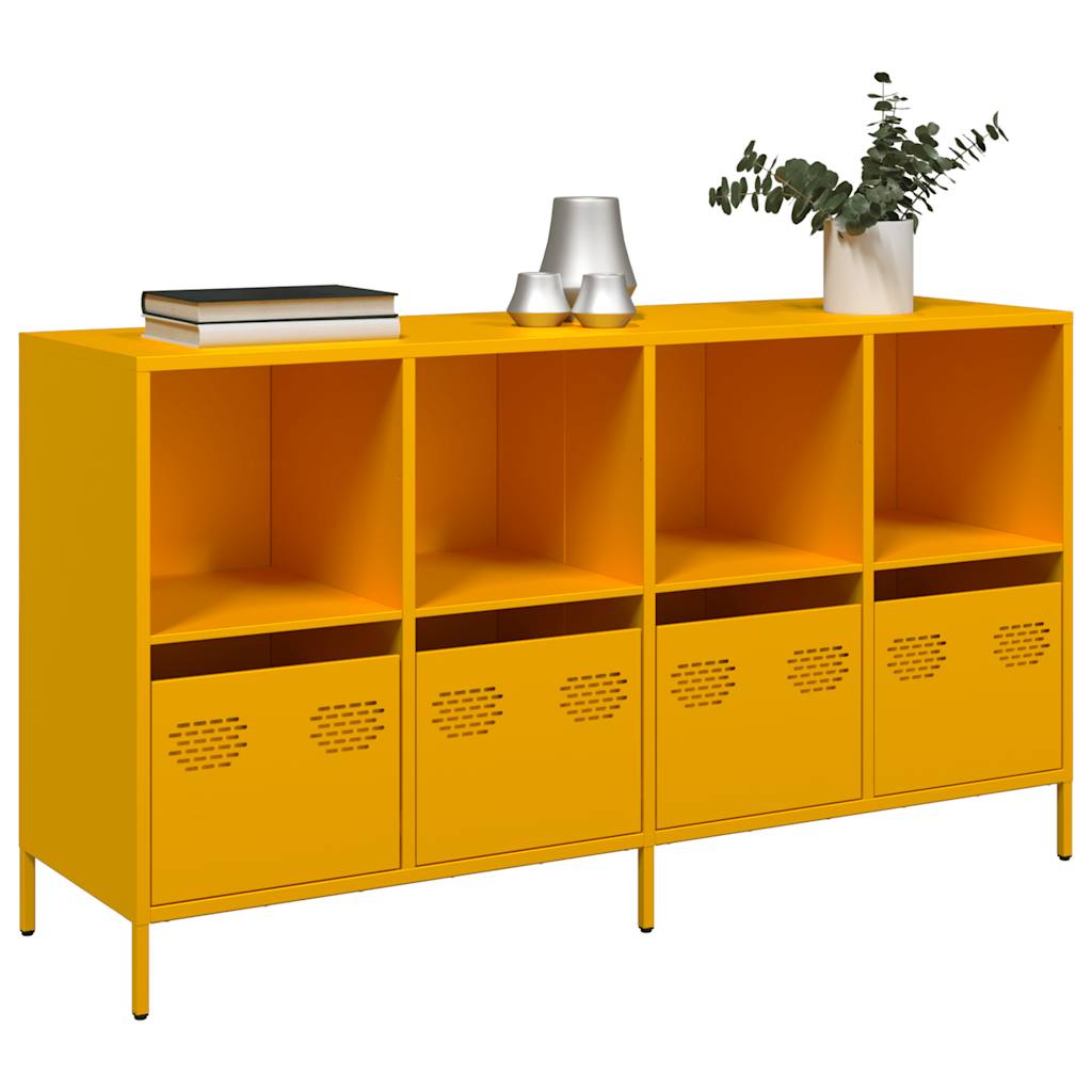 Sideboard Μουστάρδα κίτρινη 135x39x73,5 cm Ψυχρής έλασης χάλυβα
