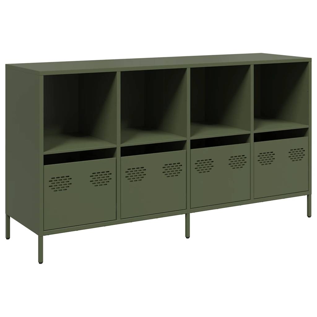 Sideboard Ελαιοπράσινο 135x39x73,5 cm Ατσάλι ψυχρής έλασης