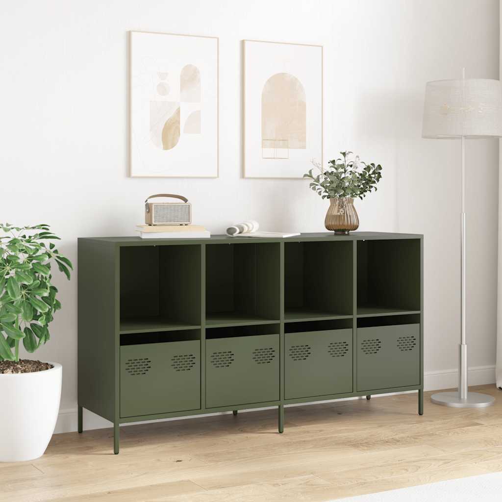 Sideboard Ελαιοπράσινο 135x39x73,5 cm Ατσάλι ψυχρής έλασης
