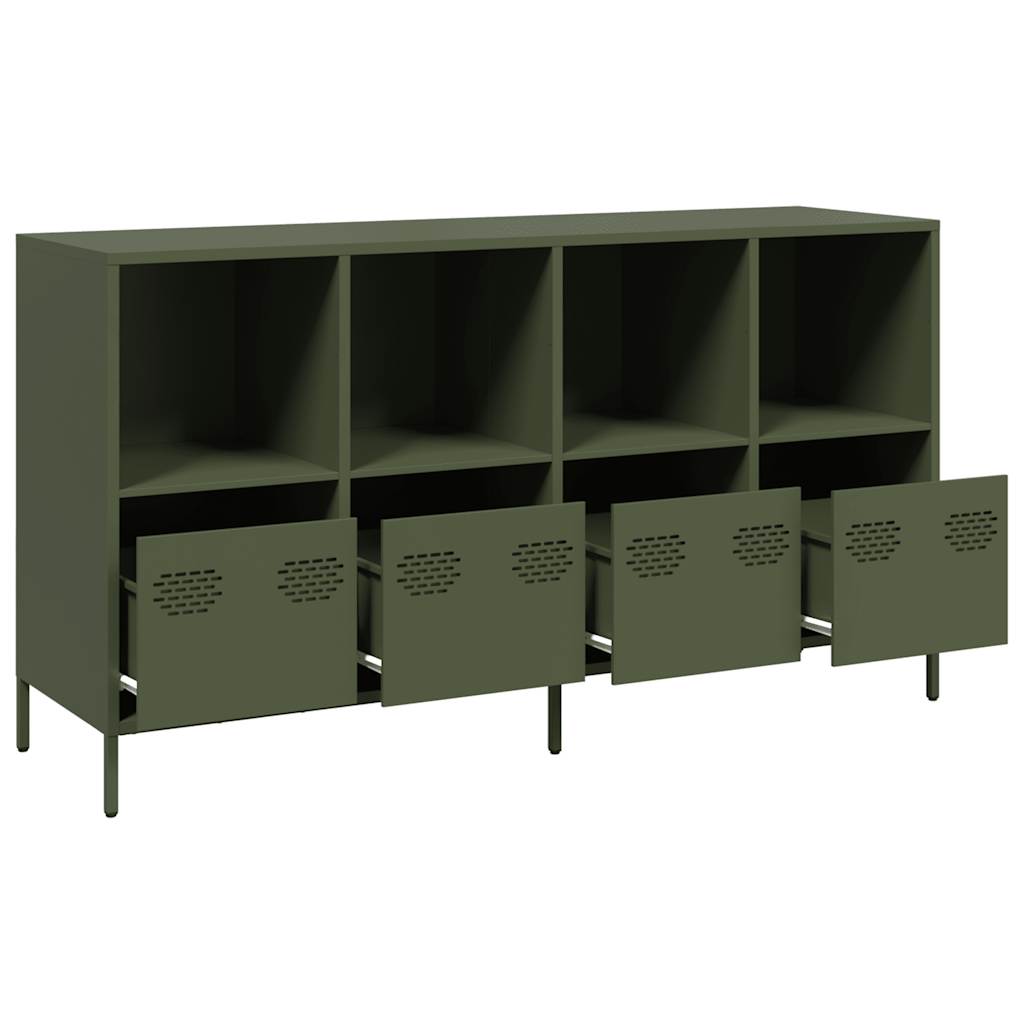 Sideboard Ελαιοπράσινο 135x39x73,5 cm Ατσάλι ψυχρής έλασης