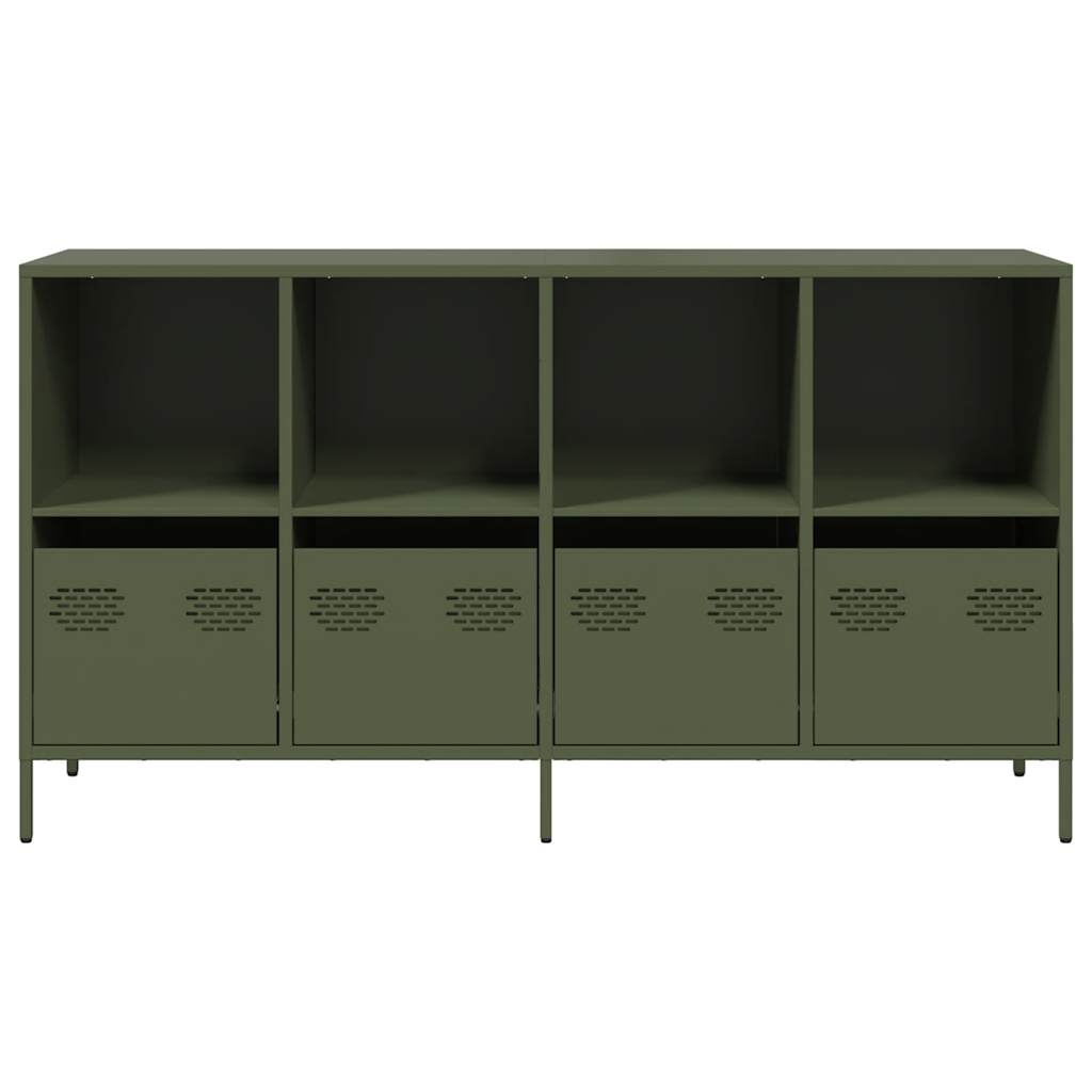 Sideboard Ελαιοπράσινο 135x39x73,5 cm Ατσάλι ψυχρής έλασης