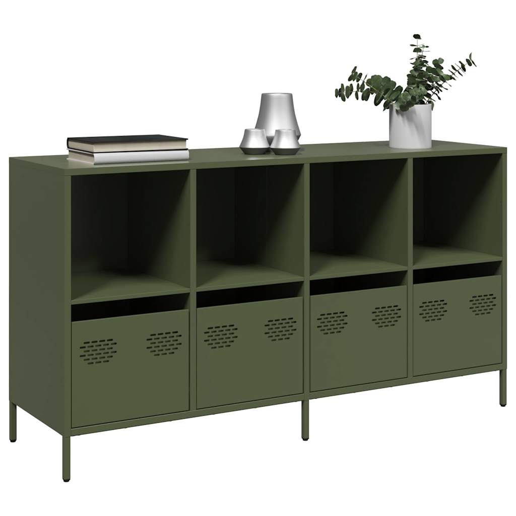Sideboard Ελαιοπράσινο 135x39x73,5 cm Ατσάλι ψυχρής έλασης