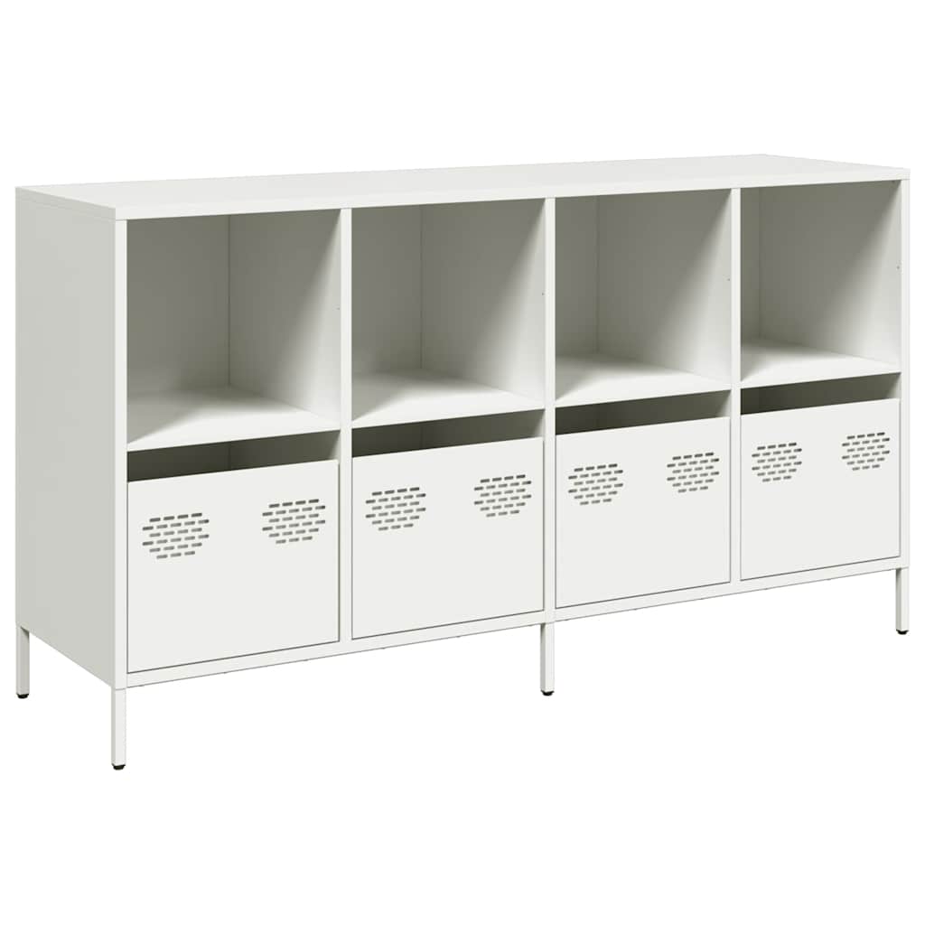 Sideboard Λευκό 135x39x73,5 cm Ατσάλι ψυχρής έλασης