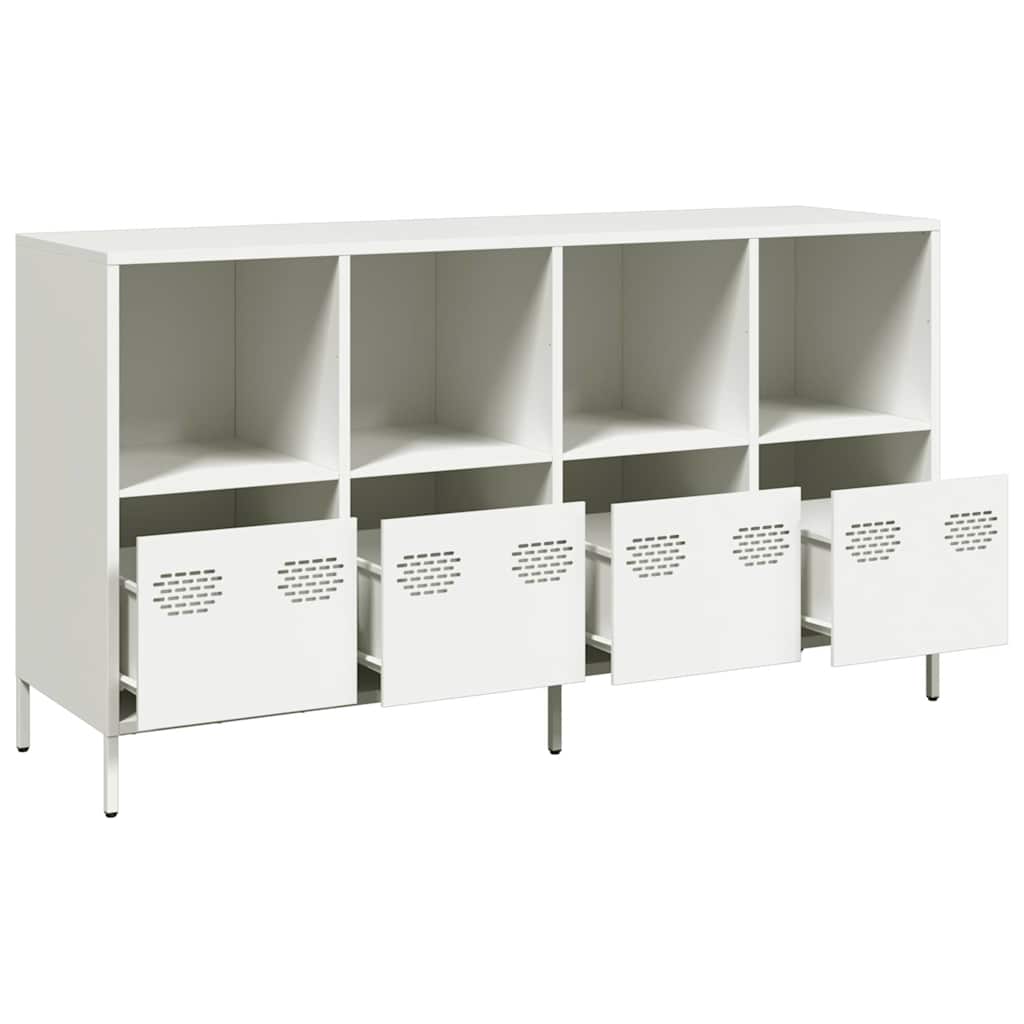 Sideboard Λευκό 135x39x73,5 cm Ατσάλι ψυχρής έλασης