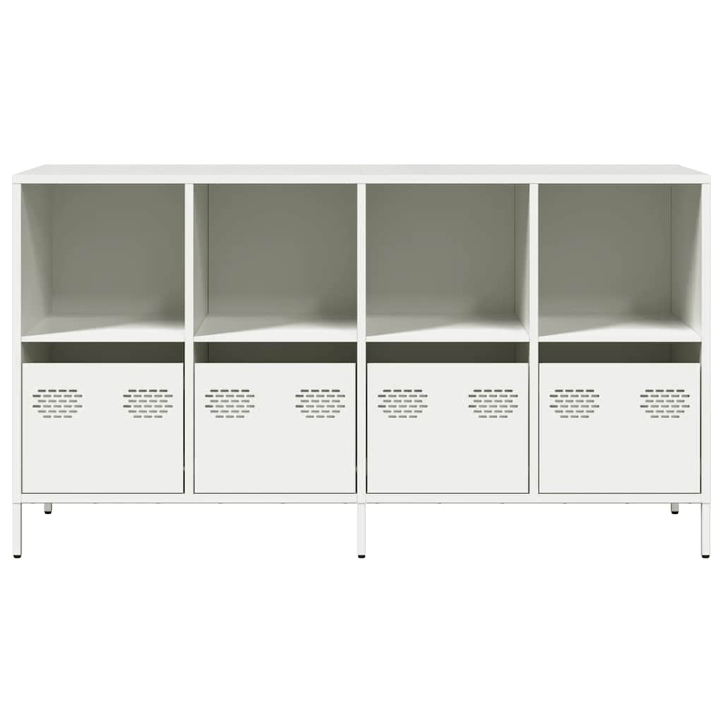Sideboard Λευκό 135x39x73,5 cm Ατσάλι ψυχρής έλασης