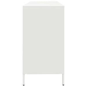 Sideboard Λευκό 135x39x73,5 cm Ατσάλι ψυχρής έλασης