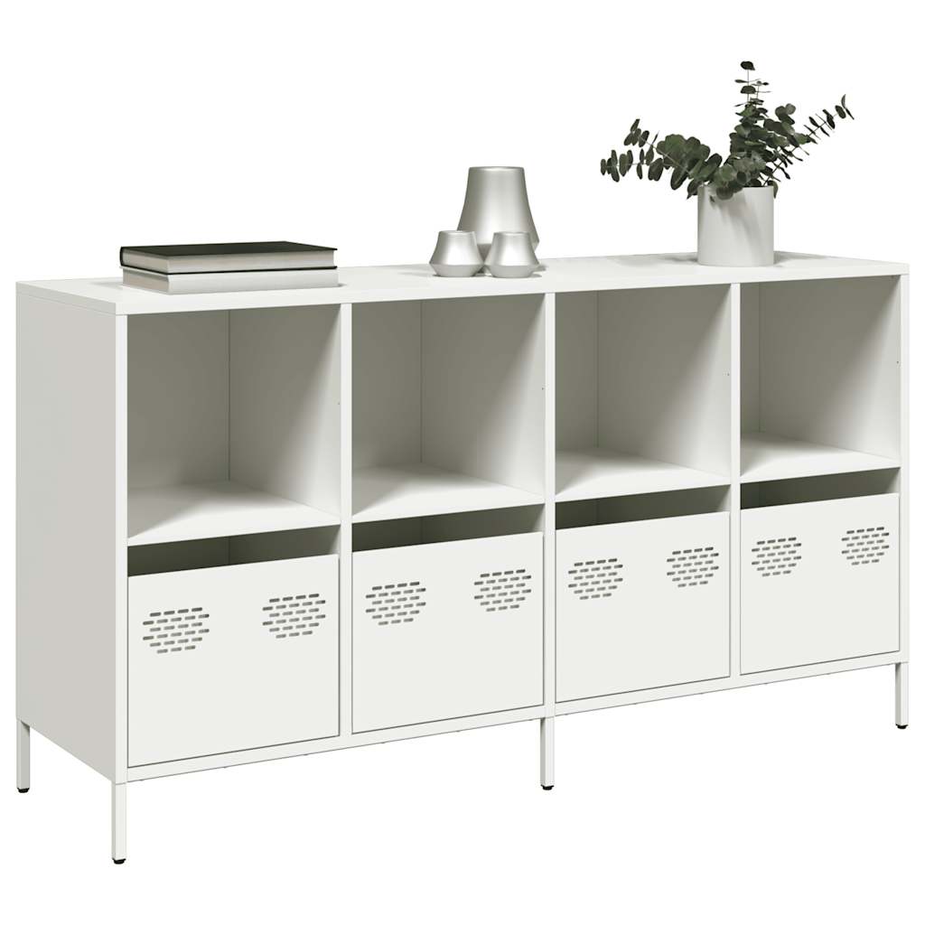 Sideboard Λευκό 135x39x73,5 cm Ατσάλι ψυχρής έλασης