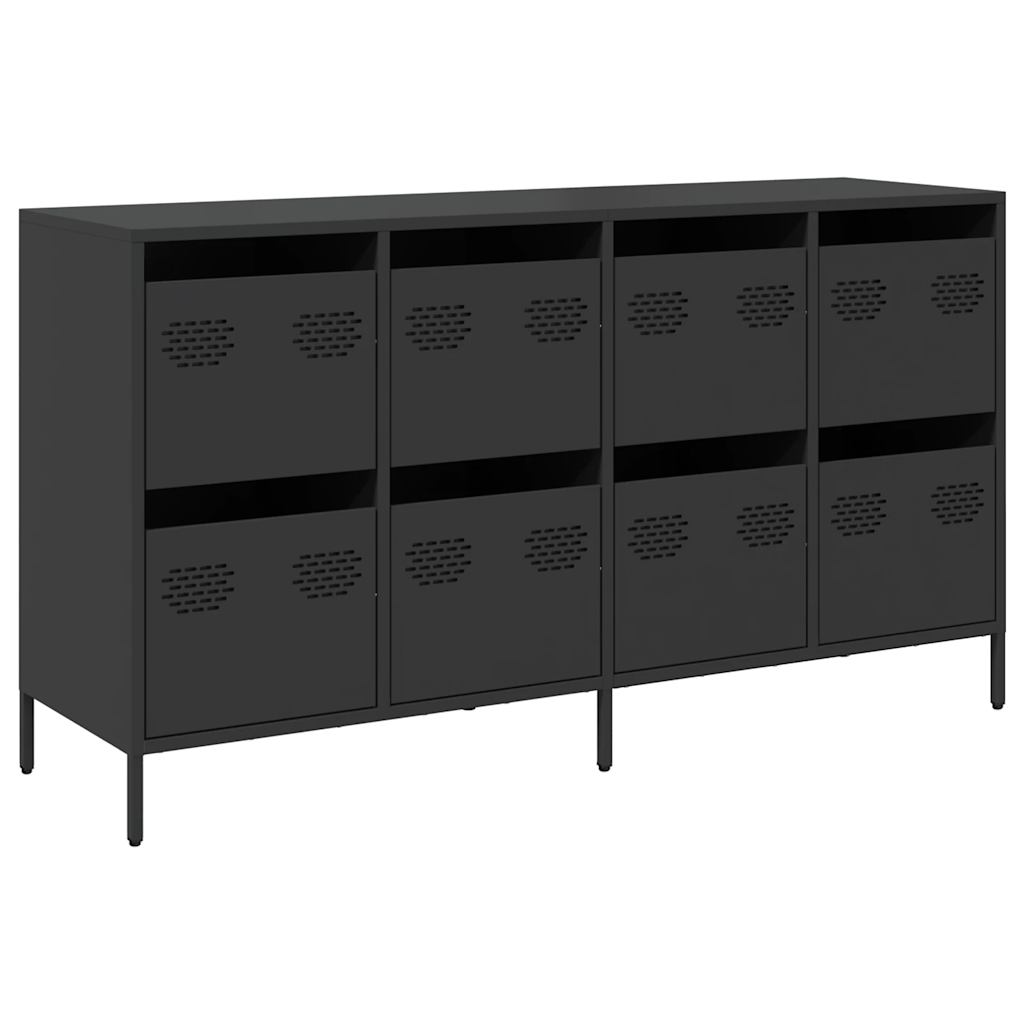 Ντουλάπι Μαύρο 135x39x73,5 εκ. από Χάλυβα Ψυχρής Έλασης