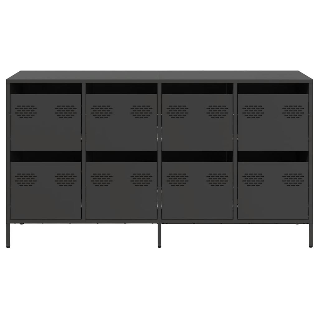 Ντουλάπι Μαύρο 135x39x73,5 εκ. από Χάλυβα Ψυχρής Έλασης