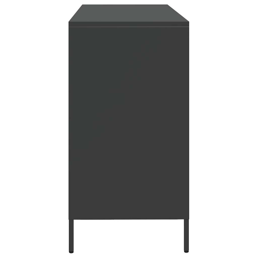 Ντουλάπι Μαύρο 135x39x73,5 εκ. από Χάλυβα Ψυχρής Έλασης