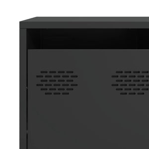 Ντουλάπι Μαύρο 135x39x73,5 εκ. από Χάλυβα Ψυχρής Έλασης
