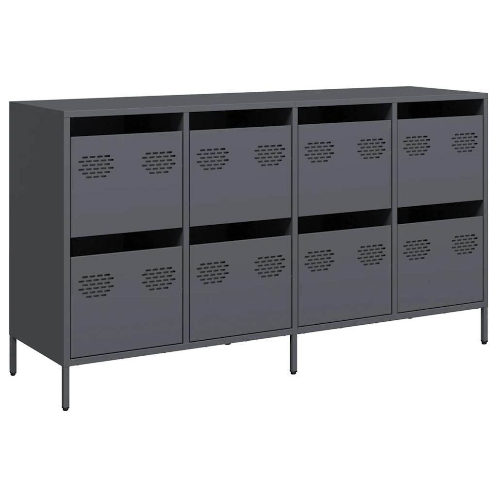 Ντουλάπι Ανθρακί 135x39x73,5 εκ. από Χάλυβα Ψυχρής Έλασης
