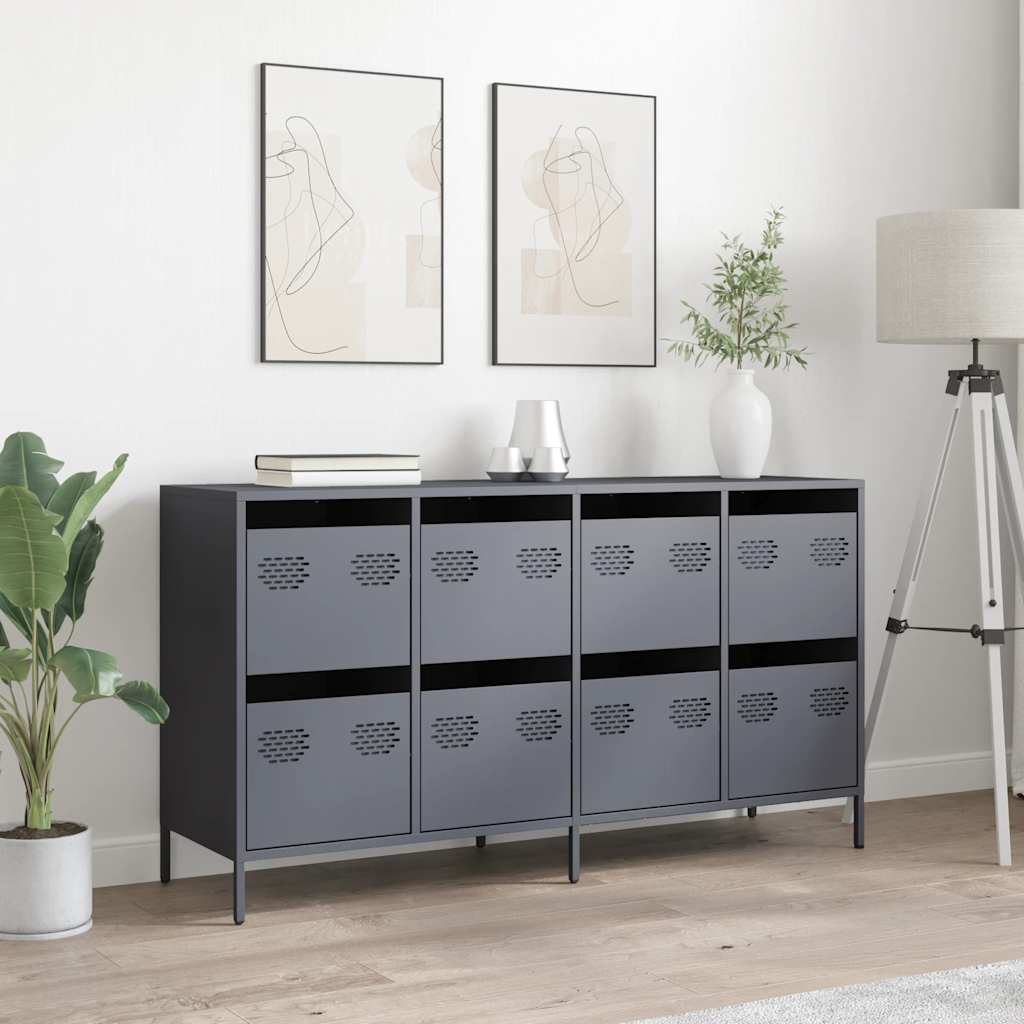 Ντουλάπι Ανθρακί 135x39x73,5 εκ. από Χάλυβα Ψυχρής Έλασης