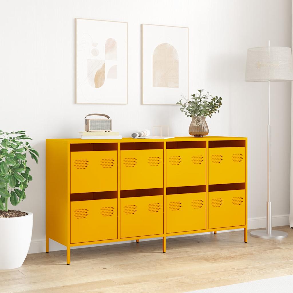 Sideboard Μουστάρδα κίτρινη 135x39x73,5 cm Ψυχρής έλασης χάλυβα - Pakobazaar