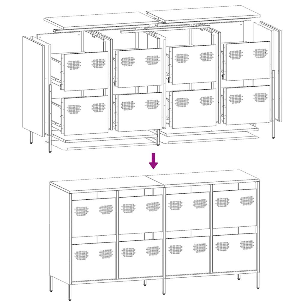 Sideboard Μουστάρδα κίτρινη 135x39x73,5 cm Ψυχρής έλασης χάλυβα - Pakobazaar