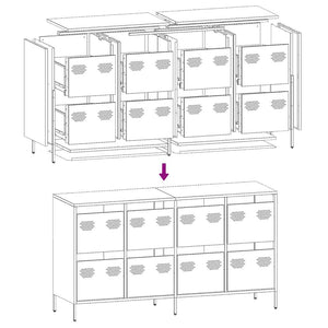 Sideboard Μουστάρδα κίτρινη 135x39x73,5 cm Ψυχρής έλασης χάλυβα